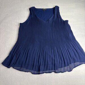 Lane Bryant Women's Blue Tank Swing Top V-Neck Sleeveless Size 16